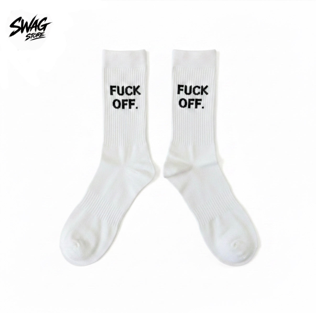 FUCK-OFF SOCKS WHITE — C40